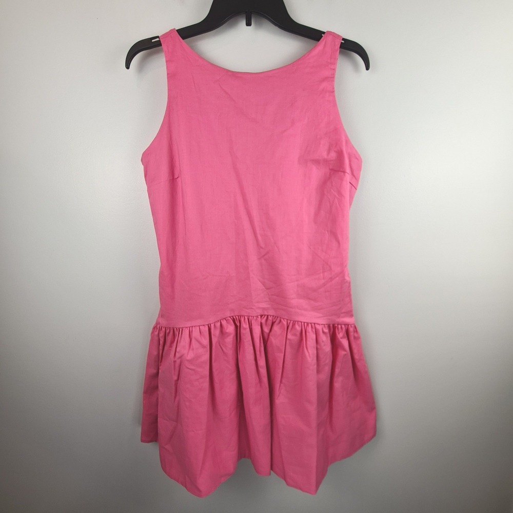 Peixoto Pink Addison Drop Waist Ruffle Mini Dress Sleeveless Cotton Medium M